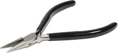The Beadsmith Chain Nose Pliers – Serrated – Extra Fine Tips – 4.5 inches (114mm) – PVC Grip Handle with Double Leaf Springs – Jewelry Making Tool for Creating Bracelets, Earrings and Necklaces - Crafty Corner