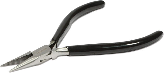 The Beadsmith Chain Nose Pliers – Serrated – Extra Fine Tips – 4.5 inches (114mm) – PVC Grip Handle with Double Leaf Springs – Jewelry Making Tool for Creating Bracelets, Earrings and Necklaces - Crafty Corner