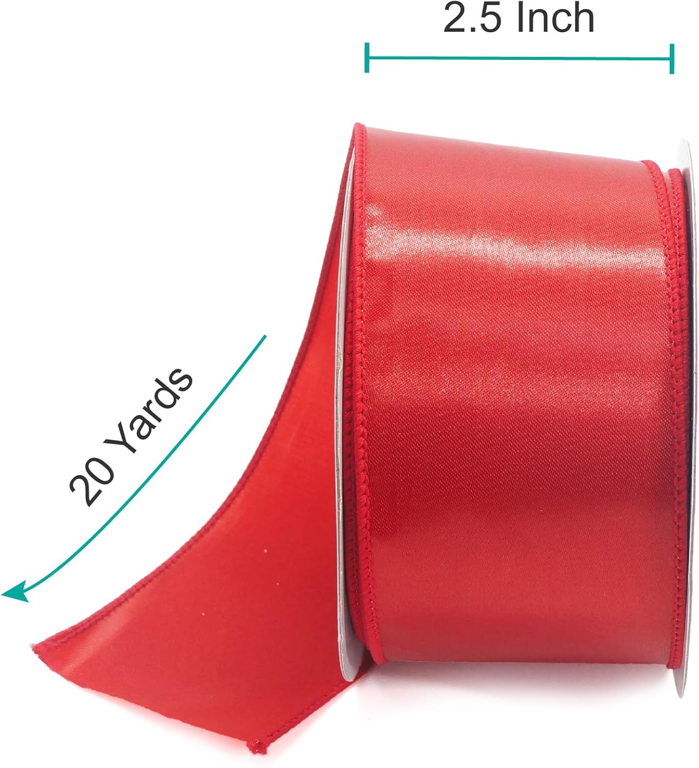 CT CRAFT LLC Satin Wired Ribbon 2.5 Inch x 20 Yards Red for Christmas Home Décor Gift Wrapping Tree Topper Bow Wreath DIY Crafts, - Crafty Corner