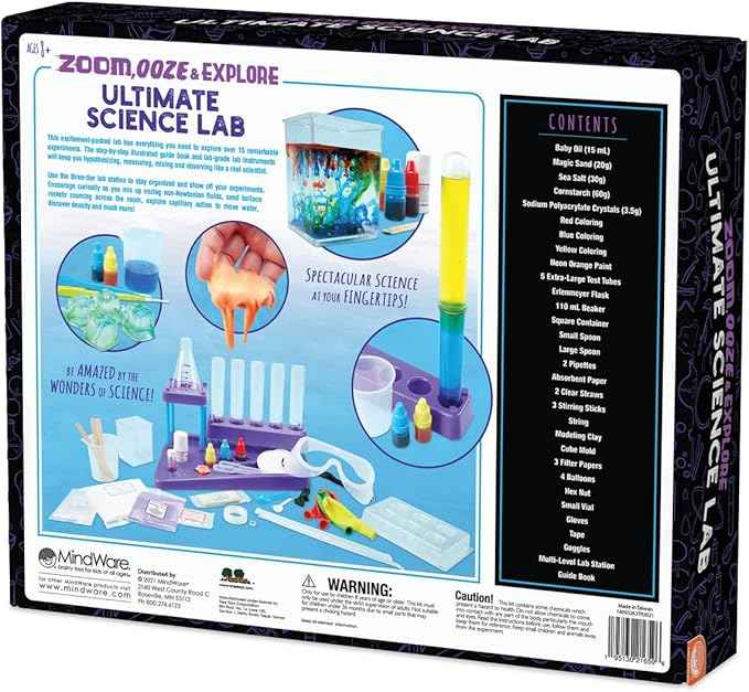 MindWare Science Academy: Zoom, Ooze & Explore Ultimate Lab 15+ Amazing Experiments for Teens & Kids Ages 8 & Up Over 40 Experiments with All Ingredients Included