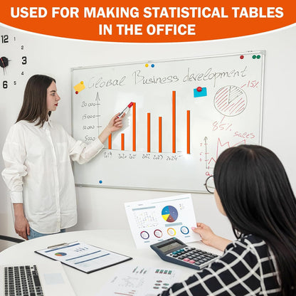 Magnetic Tape Roll Thin Strips, 1/4 Inch x 33 Feet Magnetic Board Dividers Whiteboard Graphic Decorative Tape Marking Line for Classroom Office Art Accessories(Orange)