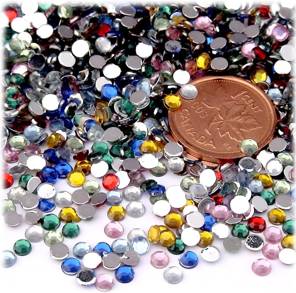The Crafts Outlet 1,440pc Rhinestones Round 3mm (10ss) Flatback Olive Green - Crafty Corner