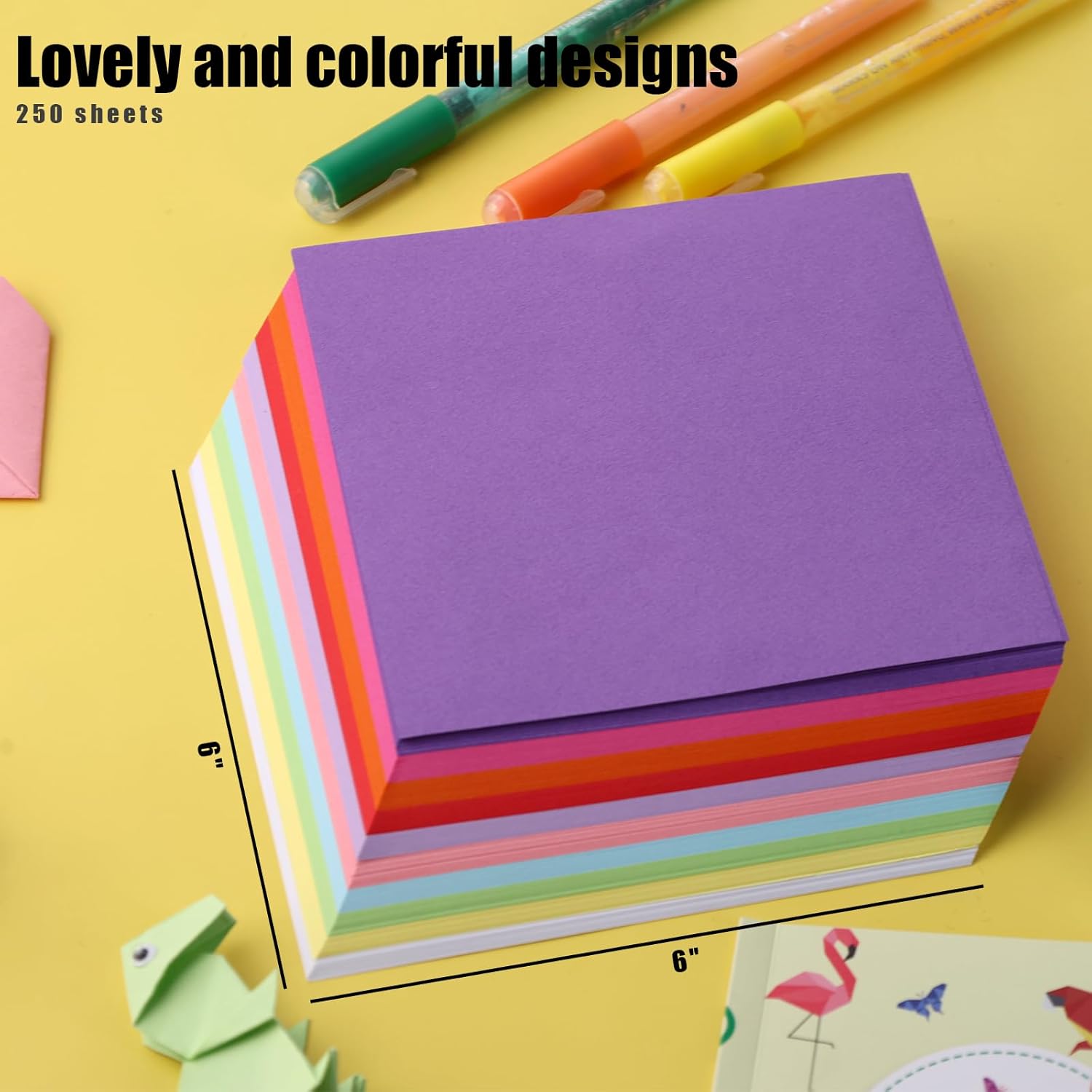 Koogel 250Sheets Origami Paper Craft Kits, Color Paper 6"x 6" with Origami Book, DIY Art Projects Set for Beginners - Crafty Corner