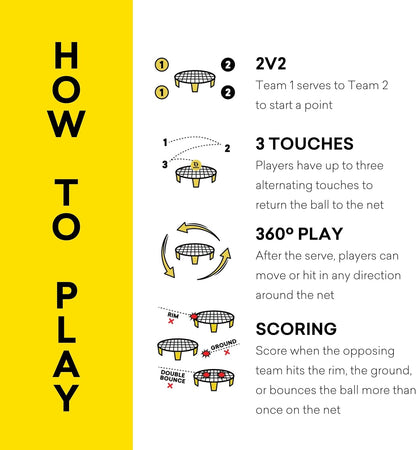 Spikeball The Original Kit 1-Ball Game Set - Outdoor, Yard & Camping Games - Includes Ball, Net, Drawstring Bag & Rulebook Set
