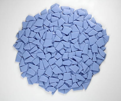 Irregular Glass Mosaic Tiles Bulk 500g Glossy and Iridescent Mosaic Glass Tiles for DIY Projects and Arts and Crafts Solid Colors and Mixes (Glossy Periwinkle)