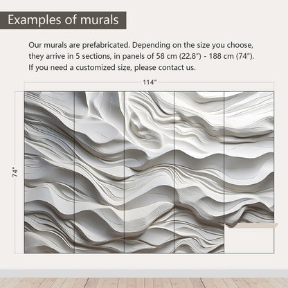 AFZEVEB-3D Stereo Relief Lines Living Room Background Wallpaper Mural 114"x74"(Not Peel and Stick)