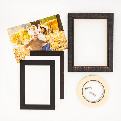 5x7 Mat for 8.5x11 Frame - Precut Mat Board Acid-Free Show Kit with Backing Board, and Clear Bags Textured Black 5x7 Photo Matte For a 8.5x11 Picture Frame Matboard for Framing, Pack of 10 Mats