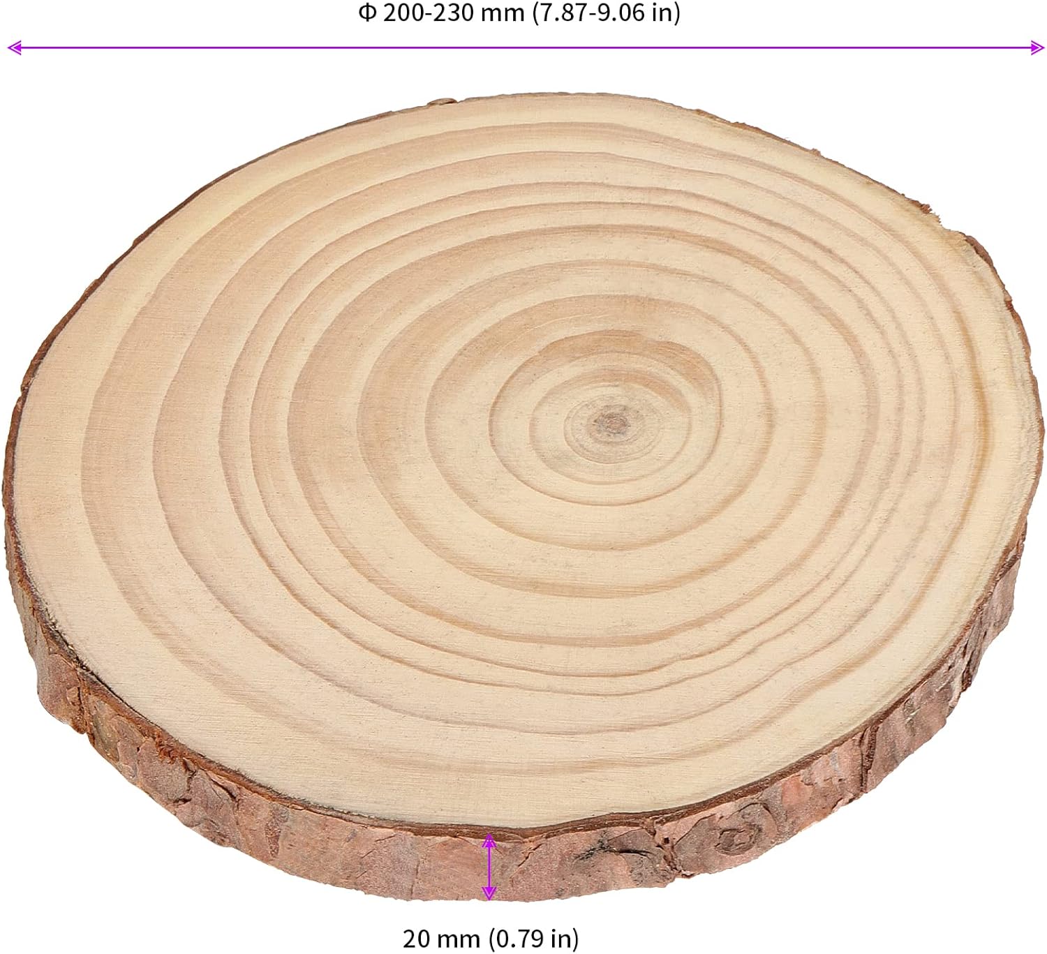 JEUIHAU 8 PCS 8-9 Inches Natural Wood Slices, Unfinished Predrilled Wooden Circles Tree Bark Slice, Blank Wooden Log Circles for DIY Crafts, Arts Wood Slices, Christmas Ornaments - Crafty Corner