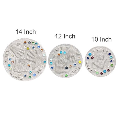 DIY Stepping Stone Kit with Color Pigment, Handprint Stepping Stone, Mother's Day Gift, Footprint Stepping Stone (10 Inch, Yellow)