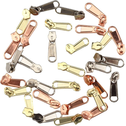 DOITEM 16.5 Yards 3 Pieces Sewing Zippers #5 Nylon Coil Zippers Assorted Zipper for Sewing with 30 Zipper Sliders for DIY Tailor Sewing Crafts Supplies, White