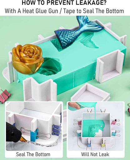 74oz Platinum Silicone Mold Making Kit with Molds Housing & Mixing Cups, 1:1 Ratio, 20A Medium Hardness, Non-Toxic Liquid Silicone Rubber for Resin, Jewelry, Craft Molds