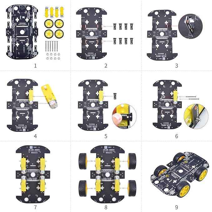 Robot Chassis 4WD Robot Car Smart Chassis Kit with 4 TT Motor for Arduino/Raspberry Pi/Jetson Nano, Smart Robotic Car Chassis DIY Learning Kit