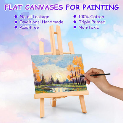 FUMILE Canvas Boards for Painting 5x7 Inch, 84 Pack Small Canvases Value Pack, Primed Acid-Free Blank Canvas Panels for Beginners & Artist, Painting Canvas for Classroom and Painting Parties., White