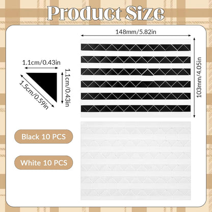 2040pcs 20 Sheets Self Adhesive Photo Corners, Clear PVC Picture Mounting Corners Stickers Black Photo Scrapbook Corner Stickers for Scrapbooking, Album, Journal, Memory Books