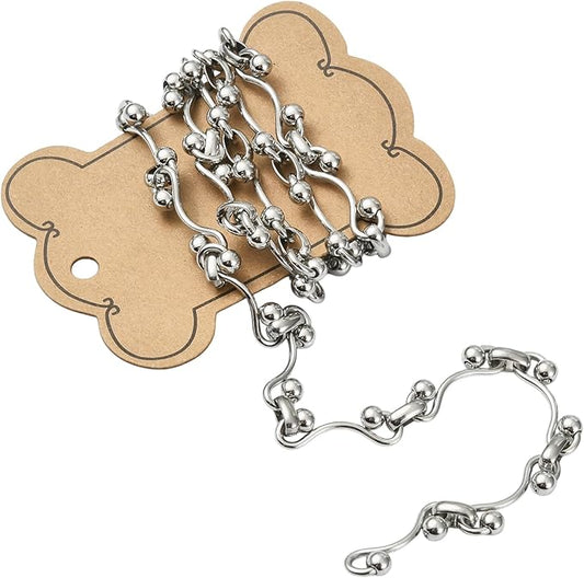 LiQunSweet 3.28 Feet(1m) 304 Stainless Steel Round Link Chains Stainless Steel Chain Link for Jewelry Making DIY Accessories - 29x18mm and 10.7x2.8mm