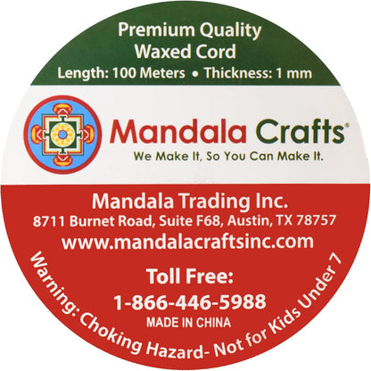 Mandala Crafts 1mm 109 Yards Coral Cotton Waxed Cord for Jewelry Making Bracelet Cord Waxed String - Beading String Thread Jewelry Cords for Necklaces String