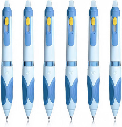 M&G 6 Pcs Retractable Erasable Gel Pens, 0.5 mm Blue Ink Gel Pen, Extra Fine Point Erasable Pen Make Mistakes Disappear, Premium Comfort Grip Note Taking and Crossword Puzzles
