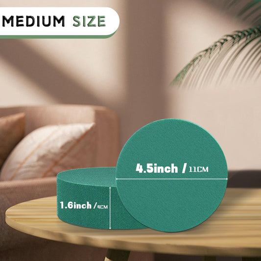 Round Floral Foam 4.5'' SUPKING Flower Foams 4Pcs Florist Foam Block Wet Dry Green Foam for Artificial and Fresh Flower Arrangement