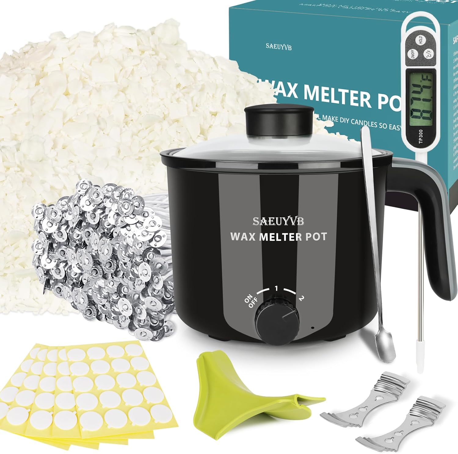 SAEUYVB Candle Making Kit,Soy Wax for Candle Making,DIYCandle Making Supplies,Including 5lbs Natural Soy Wax Flakes,Wax Melter,Thermometer,Wicks,Candle Kit for Adults,Beginnner - Crafty Corner