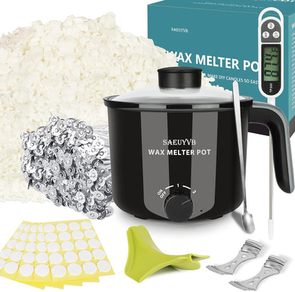 SAEUYVB Candle Making Kit,Soy Wax for Candle Making,DIYCandle Making Supplies,Including 5lbs Natural Soy Wax Flakes,Wax Melter,Thermometer,Wicks,Candle Kit for Adults,Beginnner - Crafty Corner