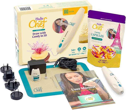 3Doodler Chef 3D Candy Pen Set, Includes Refill Candy Capsules, Suitable for Vegetarians