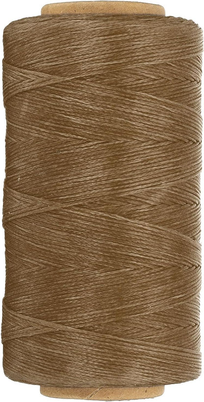 PATIKIL 284 Yard Flat Waxed Thread 150D 1mm Leather Sewing Cord for Repairing Shoes Bags Wallets Jewelry Making DIY Leather Craft, Dark Brown