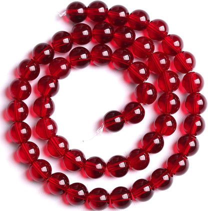 12mm Garnet Red Glass Crystal Beads Smooth Round Stone Beads with Energy Power for DIY Jewlery Bracelets Making 32pcs 1 Strands 15"