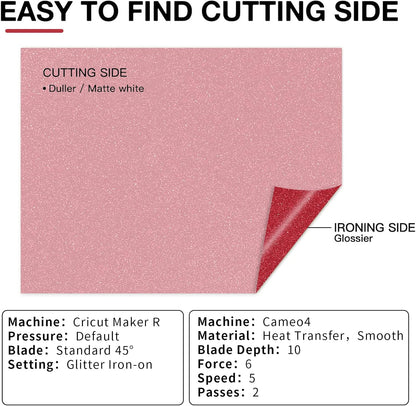 HTVRONT Red Glitter HTV Heat Transfer Vinyl Bundle: 13 Pack 12" x 10" Iron on Vinyl for T-Shirt, Red Glitter Heat Transfer Vinyl for Compatible with Cricut Cutting Machine or Heat Press Machine