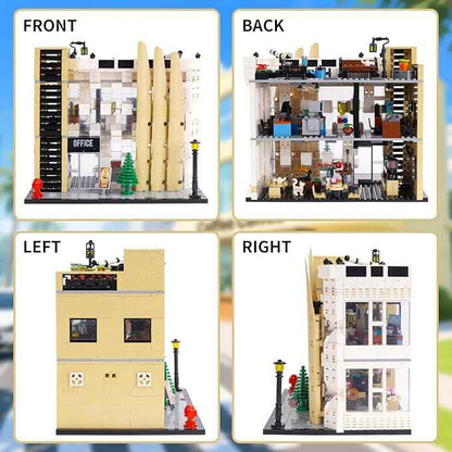 City Office Building Block Set, Streetview City Modular Building Brick 1499 PCS MOC Architecture Model Collectible Display Kit