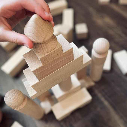 HABA Wooden Building Blocks 60 Piece Set, Ideal Toddler Blocks for & Kids Stacking Toys for Ages 1 & Up for Open-Ended Play, Made in Germany