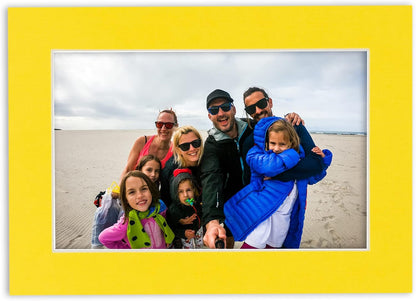 Pack of 25 Acid Free 8x10 Mats Bevel Cut for 5.5x8.5 Photos - Yellow Precut Matboards For Pictures, Photos, Framing - 4-ply Thickness