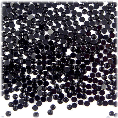 The Crafts Outlet 1,440pc Flatback Acrylic Rhinestones Round 3mm (10ss) Jet Black - Crafty Corner