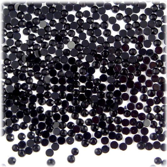 The Crafts Outlet 1,440pc Flatback Acrylic Rhinestones Round 3mm (10ss) Jet Black - Crafty Corner