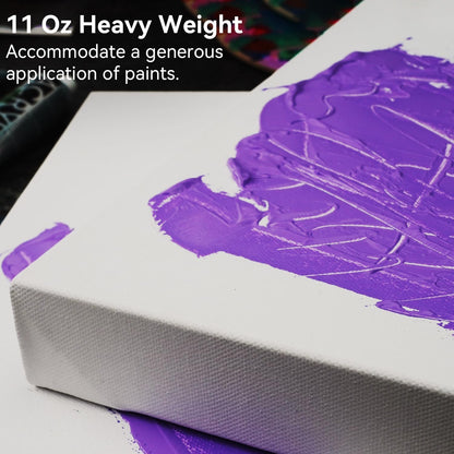 PHOENIX 9x12 Inch 3 Pack Gallery Canvas - 1.5 in Thick Canvases for Painting - Deep Edge 100% Cotton 11 Oz. Gesso Primed White Blank Professional Canvas Oil & Acrylic Paints