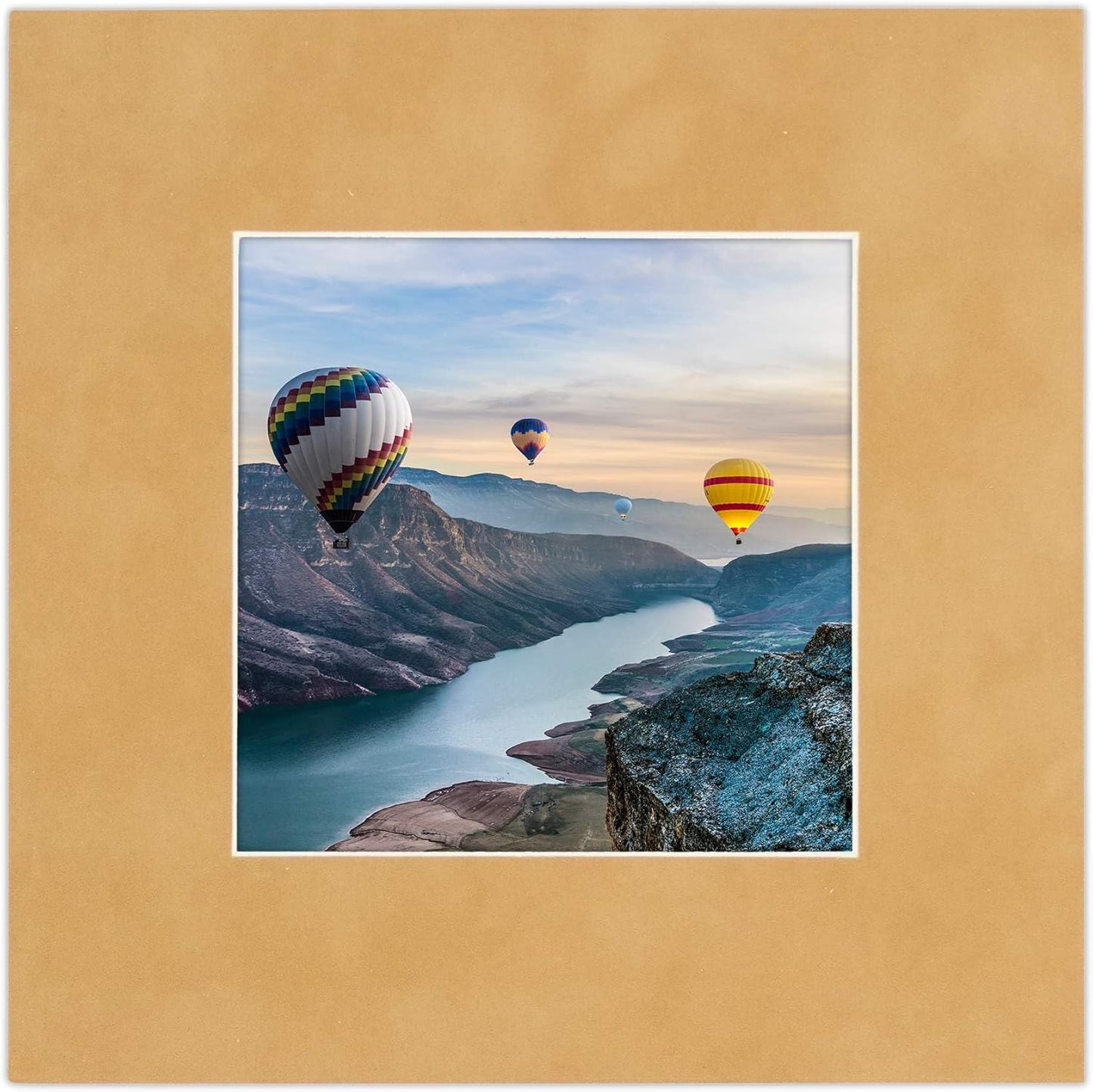 Pack of Ten Acid Free 11x14 Mats Bevel Cut for 8.5x11 Photos - Beige Suede Precut Matboards With Backing Boards and Self Seal Photo Mat Bags For Pictures, Photos, Framing - 4-ply Thickness