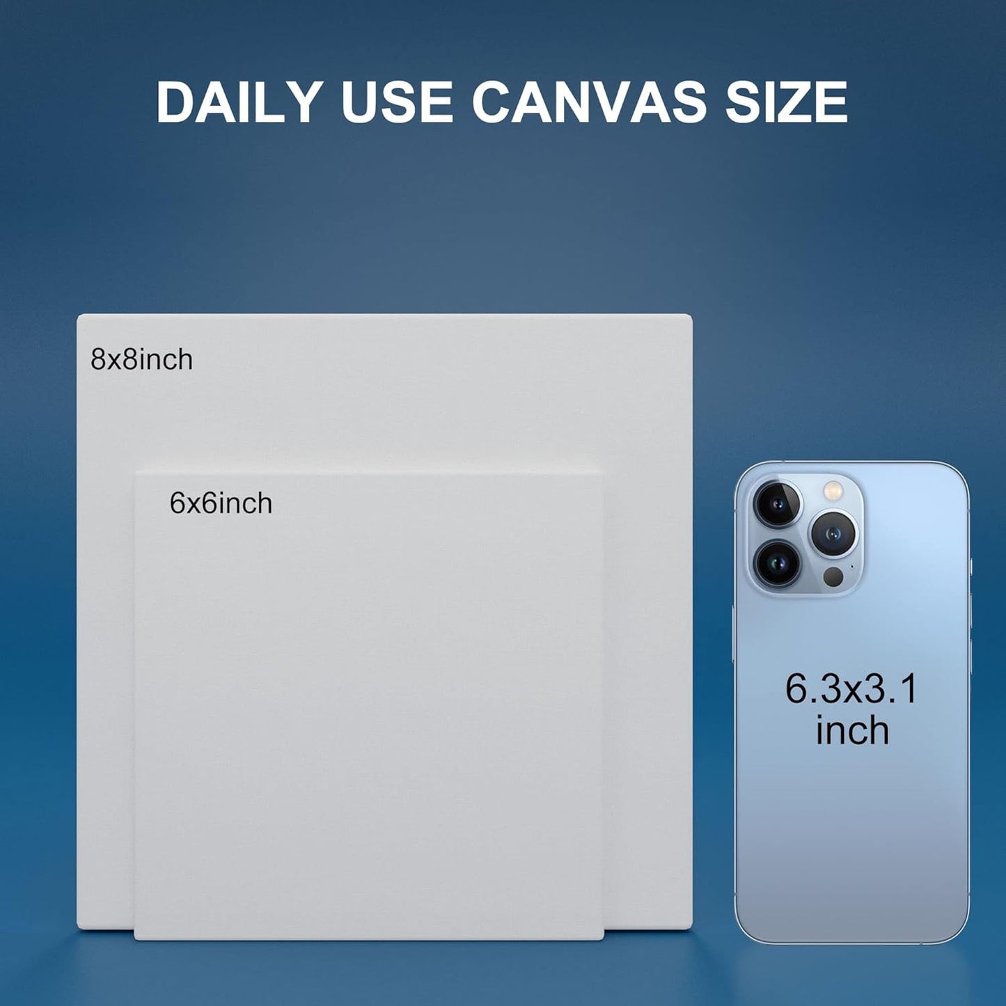 Artkey Canvas Panels 8x8 Inch 12-Pack, 10 oz Primed 100% Cotton White Blank Canvases for Painting, Square Flat Canvas Boards for Oil Acrylics Watercolor & Tempera Paints