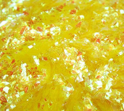 Bright Yellow Iridescent Ice Glitter Flakes for Nail Art - Lightweight Holographic Polyester - 311-4355 - 1/2 oz (14 Grams)