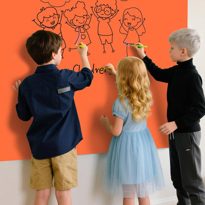 Magnetic Glass Whiteboard - Glass Dry Erase Board 48"x36" Large Frameless Glass Board for Walls Office School and Home, Orange