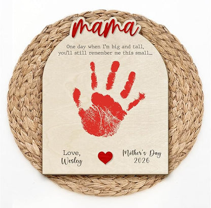 DIY Mama Handprint Wooden Sign, Kids Gifts For Mom Handprint Kit, Toddler Art Craft, Mothers Day Gift Keepsake for Mum, Best Mom Ever Sign, Family Plaque with Daughter, Son Names, One Day When I'm