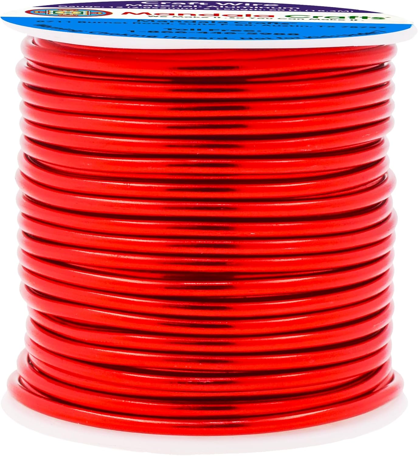 Mandala Crafts 12 Gauge Anodized Aluminum Craft Wire for Jewelry Making - 60 FT Colored Flexible Red Wire - Bendable for Bonsai Armature Crafting Sculpting - Crafty Corner