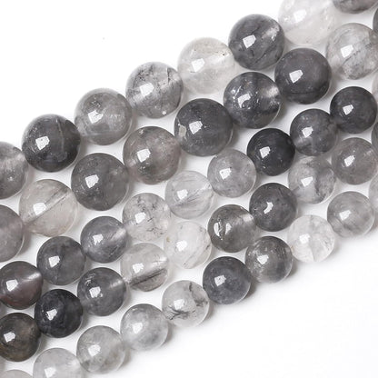 45pcs 8mm Natural Grey Cloud Crystal Stone Beads for Jewelry Making Energy Healing Power Stone Beads DIY Bracelet Necklace Accessories 15"(8mm, Grey Cloud Crystal)