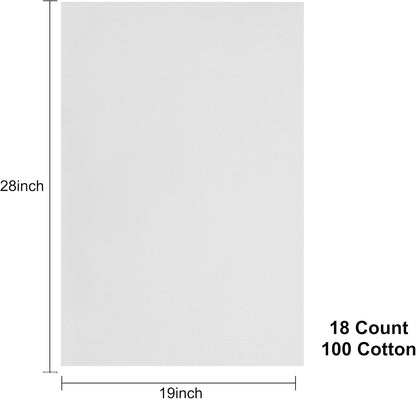 Aida Cloth 18 Count Cross Stitch Fabric,19×28inch (18CT, White)