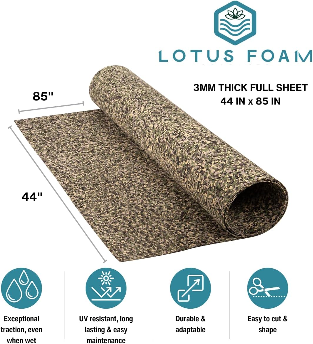 LotusFoam Large 3mm EVA Foam Sheet - 44"x 85" High Density Foam 130 kg/m3 for Cosplay, Costumes, Crafts, Flooring, Outdoor Use - 35 Colors (Army Camo) - Army Camo - Crafty Corner