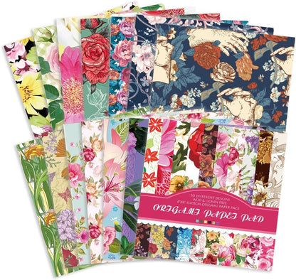 Origami Paper Kit 50 Sheets 70GSM 6 Inch Square Double Sided Color 50 Vivid Japanese Washi Chiyo Colors for Hand Crafts Origami Paper Arts Creativity.Rose - Crafty Corner