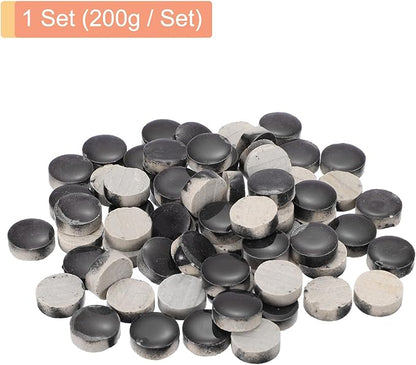 MECCANIXITY 200g Ceramic Mosaic Tiles for Crafts Bulk, Round Black Ceramic Tiles for Mosaic Kits Garden Stepping Stone Cup Mat