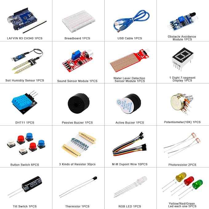 LAFVIN Basic Starter Kit with R3 CH340,Breadboard + Retail Box Compatible with Arduino IDE