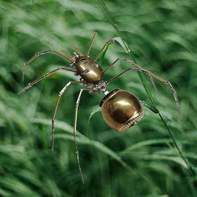 3D Metal Model Kits, Steampunk Bug Mechanical Sculpture Insect DIY Projects Hobby kit Birthday Gift, (Ghost Spider)