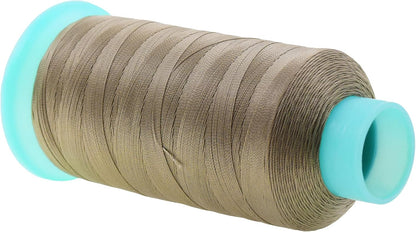 Mandala Crafts Bonded Nylon Thread Dark Beige Heavy Duty Sewing Threads - 1100 YDs Size 92 280D T90 Tex 90 Thread for Leather Jeans Weaving Outdoor Marine Upholstery Threads