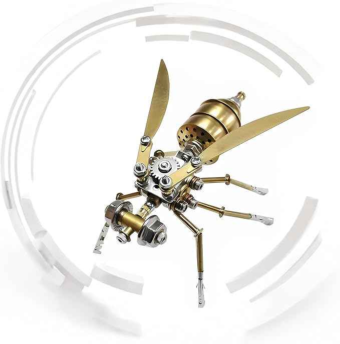 Challenging 3D Puzzle Gift Steampunk Metal Insect Bug Mechanical Sculpture Insect 3D Vespa Model Engineering for Teens Personalized Ornament Gift for Birthday, Ideas(Vespa)