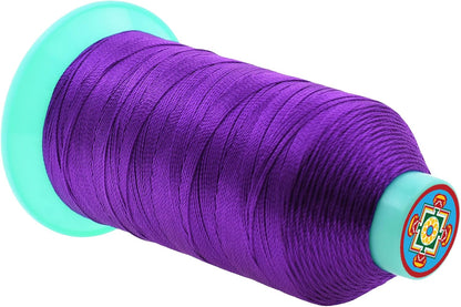Mandala Crafts Bonded Nylon Thread True Purple Heavy Duty Sewing Threads - 800 YDs Size 277 840D T270 Tex 270 Thread for Leather Jeans Weaving Outdoor Marine Upholstery Threads